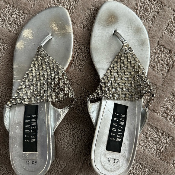 Stuart Weitzman Crystal Embellished Sandals - Picture 1 of 3